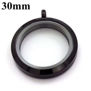 Relicario Locket Liso Negro