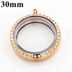 Relicario Locket con piedras Rose Gold